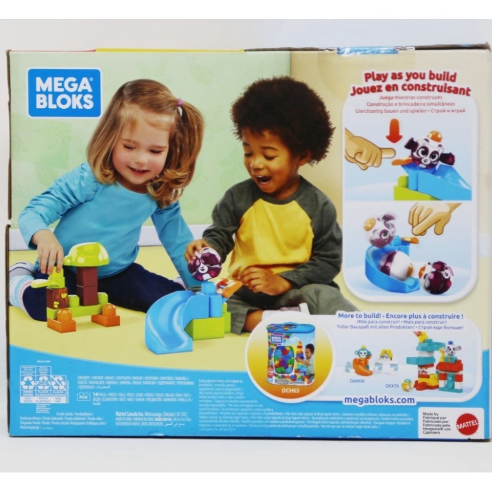 Mega Bloks Peek A Blocks Panda Slide, Colorful Building Set 1+, Brand New!!